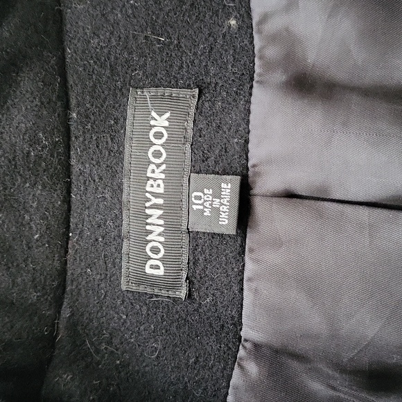 EUC 100% wool Donnybrook women's black double breast belted pea coat wrapcoat 10 - Picture 7 of 12